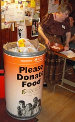 Food Bank donation barrel